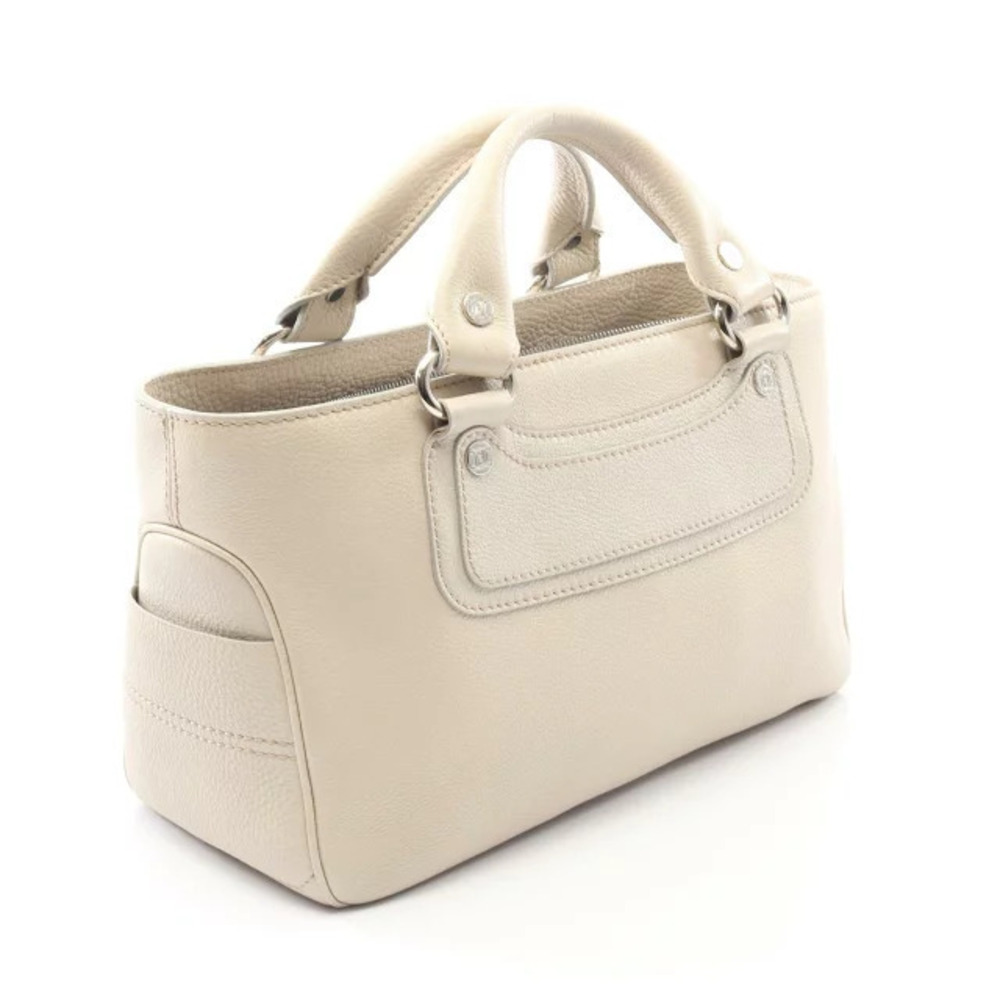 Celine Leather White Bag Handbag Boogie White